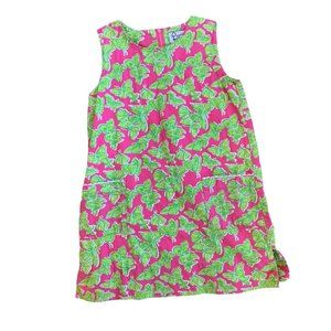 Vintage Lilly Pulitzer Neon Butterfly Print Shift Dress 8